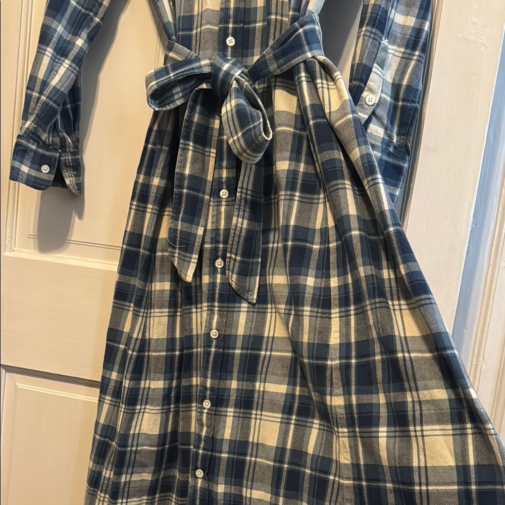 Polo Ralph Lauren Blue Plaid Long Sleeve Dress - Picture 5 of 6